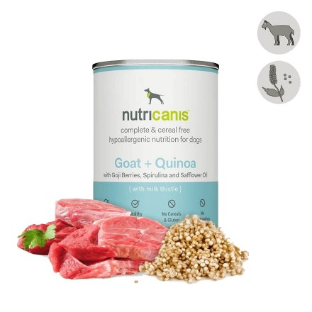 Vådfoder til hund voksen: 400g Ged + quinoa